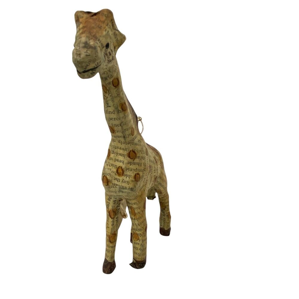 Giraffe Decorative Hanging Ornament Cody Foster and Co Handmade Paper Mache NWT